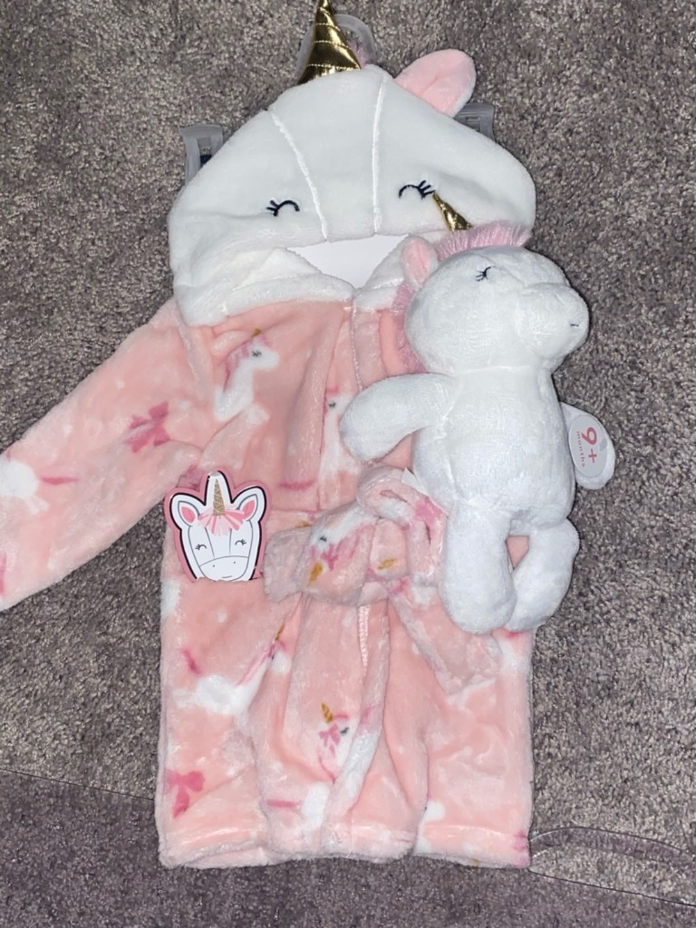 Pink Unicorn Hooded Pajama Robe with Plush Unicorn